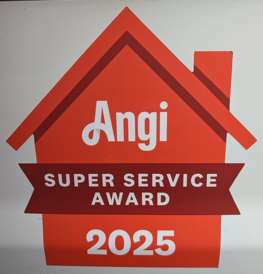 Angi Super Service Award 2025 decal on the Caridi Painting van