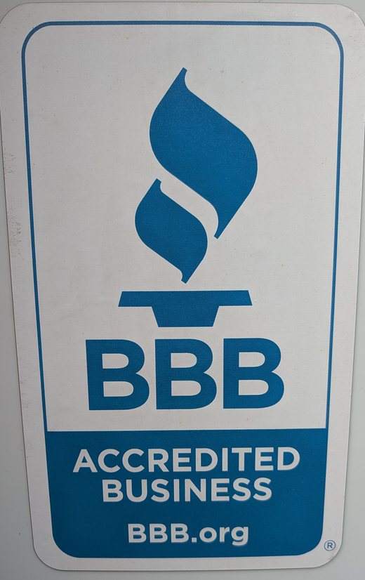 Better Business Bureau Accredited Business decal on the Caridi Painting van
